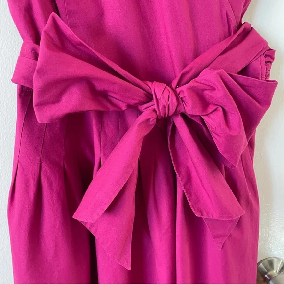 Sandro Fuchsia Pink Sleeveless Wrap Cotton Summer Dress 12 - Picture 4 of 8